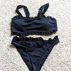 Textured Black Bikini